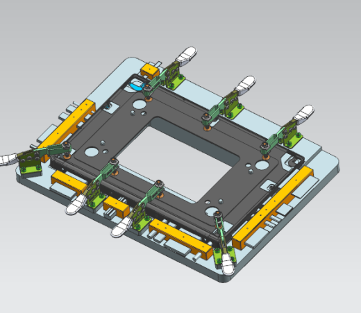 电脑金属中框测四周侧孔检具模型缩略图