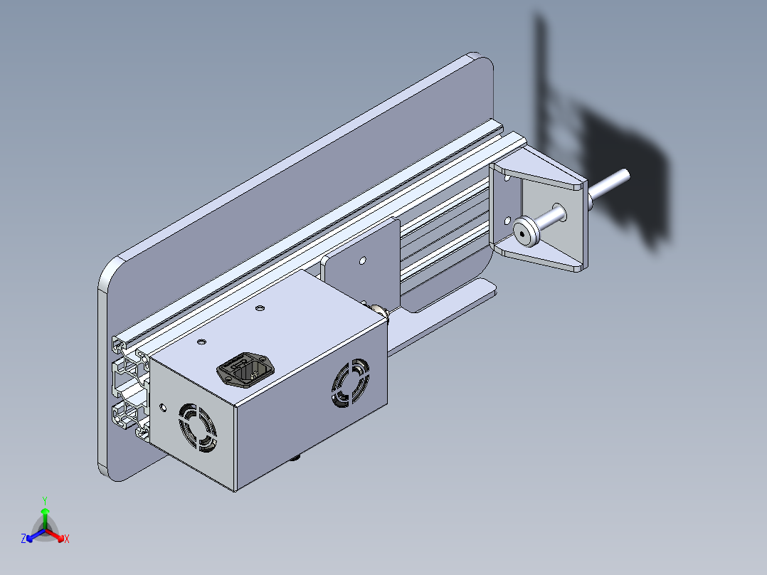 B2004554-迷你车床 木材正等轴测图