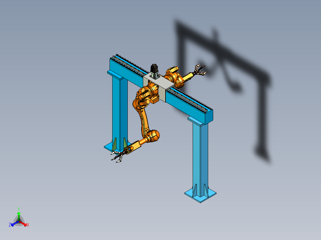 门架式双抓取机械手模型