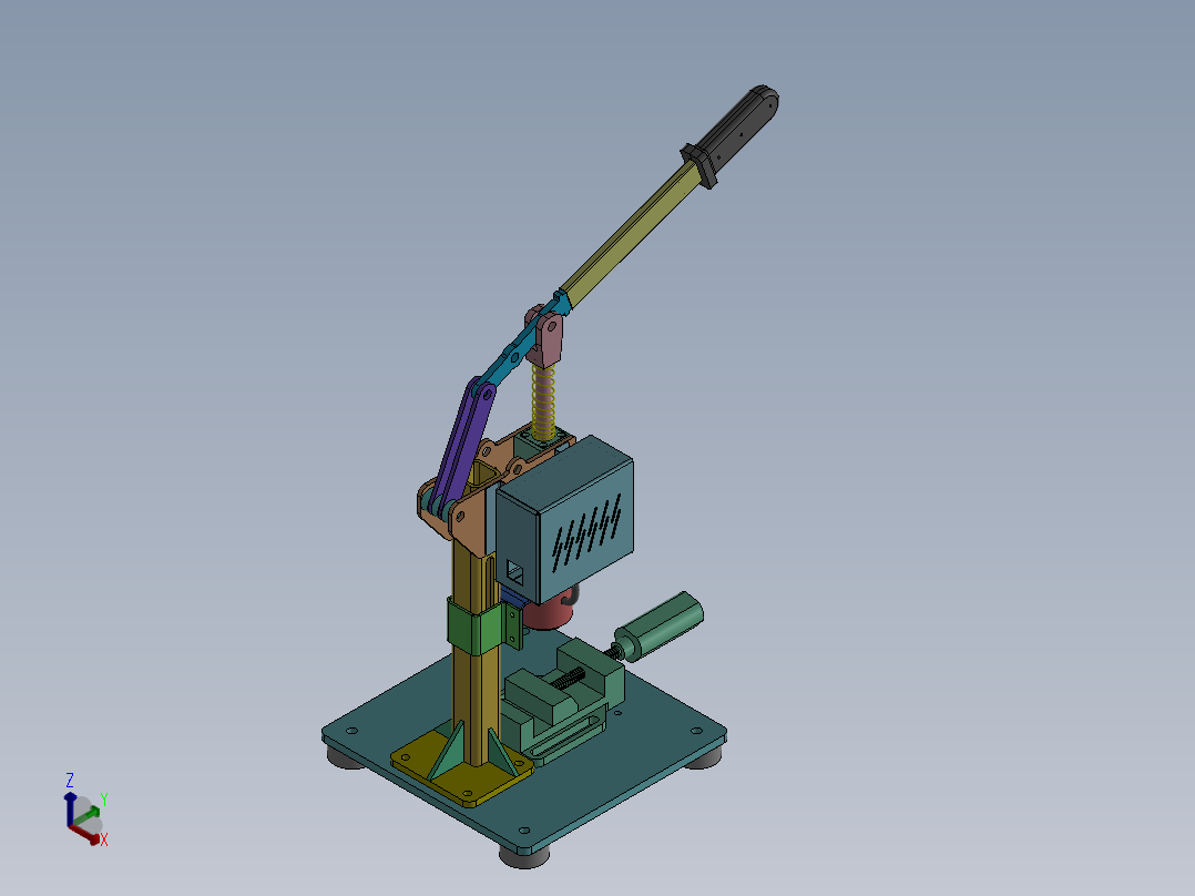 小型塑料注塑机正等轴测图