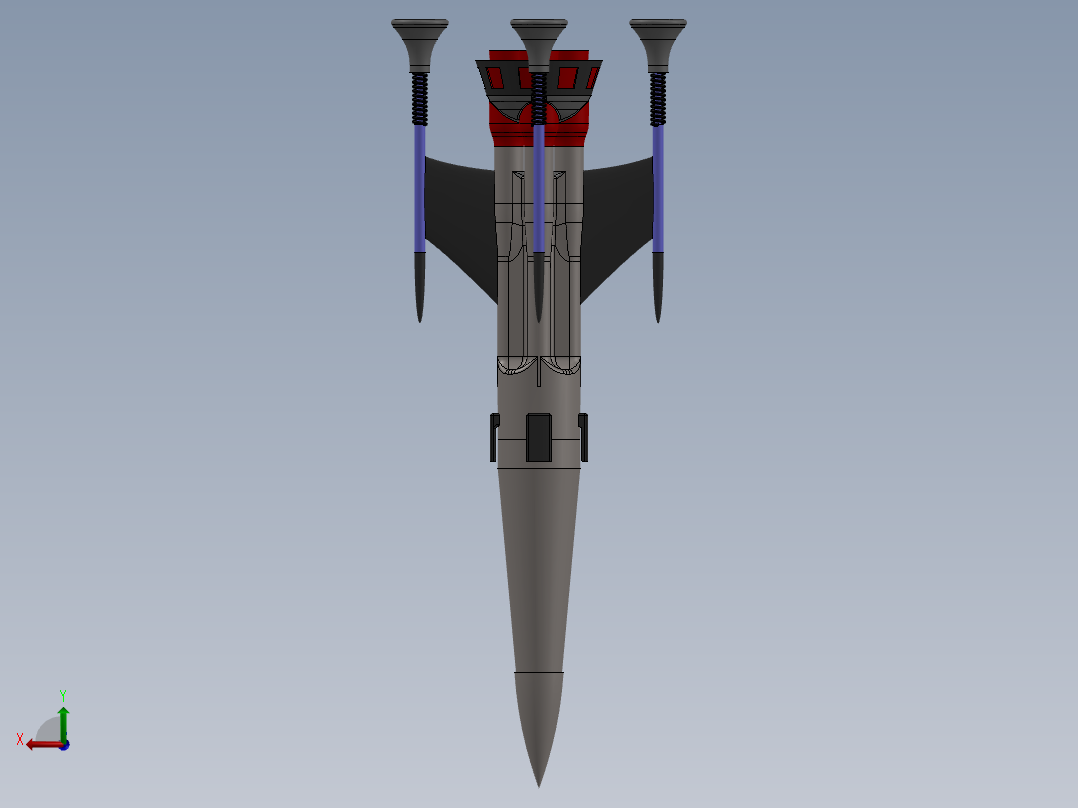 火箭简易模型  SW22后视图