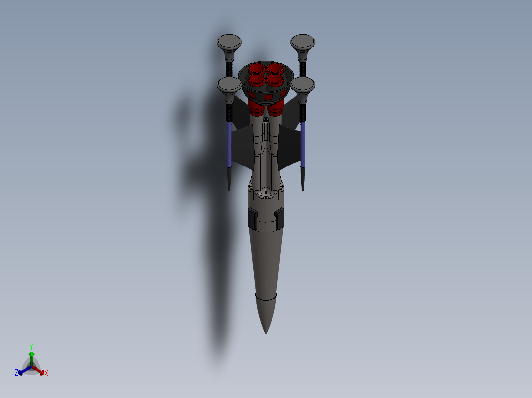 火箭简易模型  SW22正等轴测图