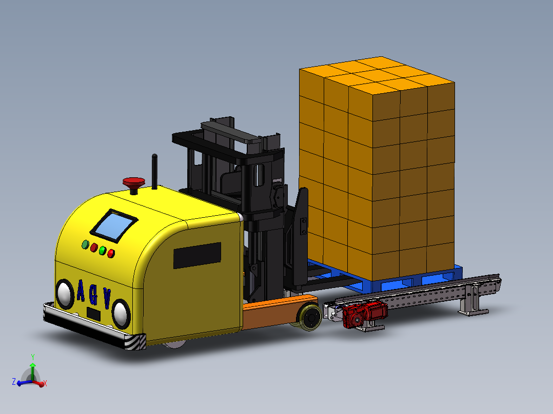 AGV货叉搬运输送线