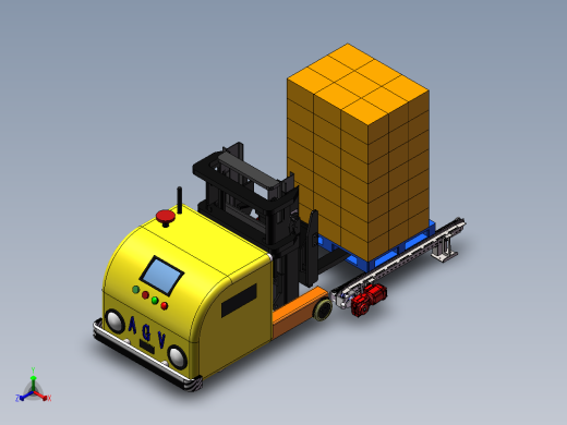 AGV货叉搬运输送线正等轴测缩略图