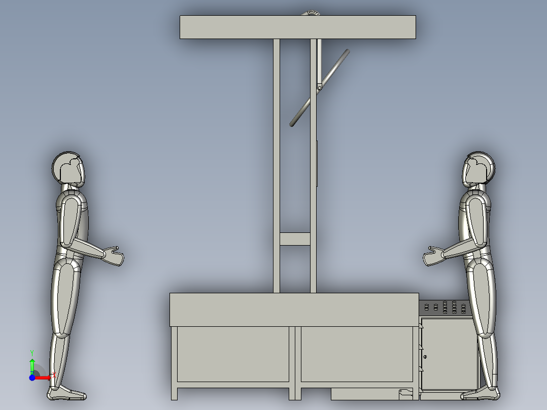 环形倍速链条线输送装置前视图
