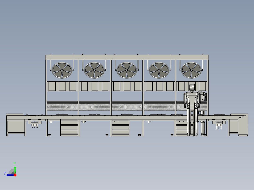 环形倍速链条线输送装置右视图