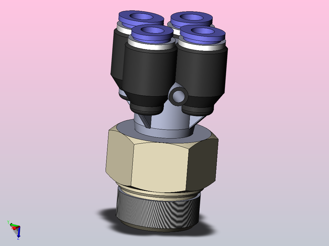 PXT-G Y型螺纹五通-G螺纹_PXT06-G04主视图