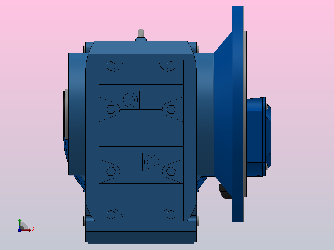 KAF77轴输入的螺旋锥齿轮减速机KAF77-YB2.2-4P-97.05-M1-0°-A前视图