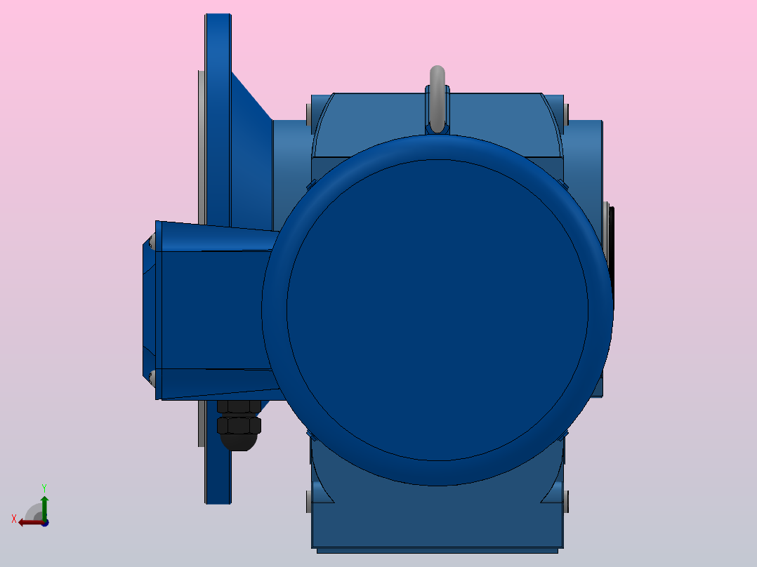 KAF77轴输入的螺旋锥齿轮减速机KAF77-YB2.2-4P-97.05-M1-0°-A后视图