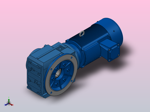 KAF77轴输入的螺旋锥齿轮减速机KAF77-YB2.2-4P-97.05-M1-0°-A正等轴测缩略图