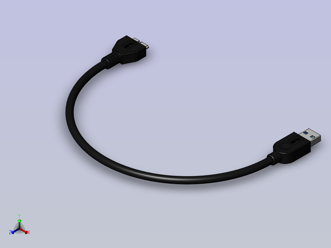 A0004626-USB 电缆 USB 3.0电缆正等轴测图