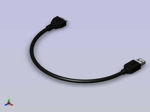 A0004626-USB 电缆 USB 3.0电缆正等轴测缩略图