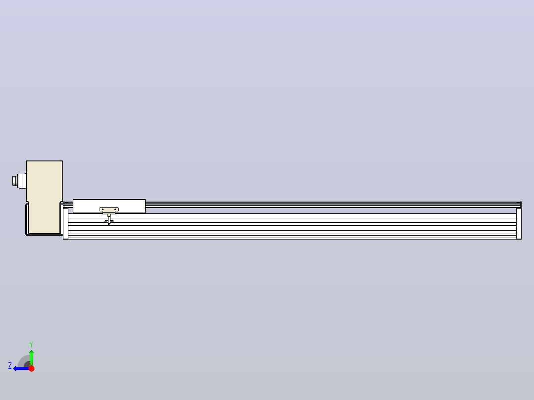 皮带直线轴半封闭可选导轨TPA-HNB-220D-176-L1050-RU-C-P1K-N3右视图