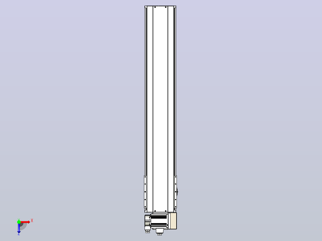 皮带直线轴半封闭可选导轨TPA-HNB-220D-176-L1050-RU-C-P1K-N3俯视图