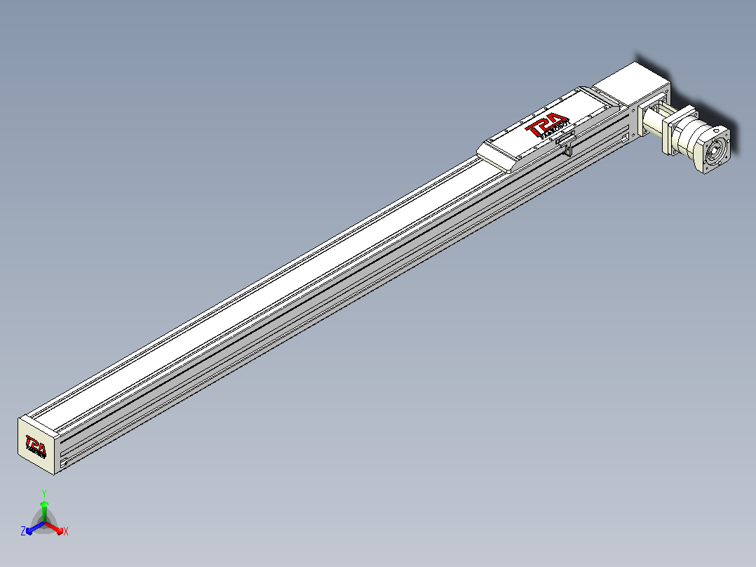 伺服电机集成皮带传动直线执行器TPA-OCB-120-224-L1350-DL-J90-N3主视图
