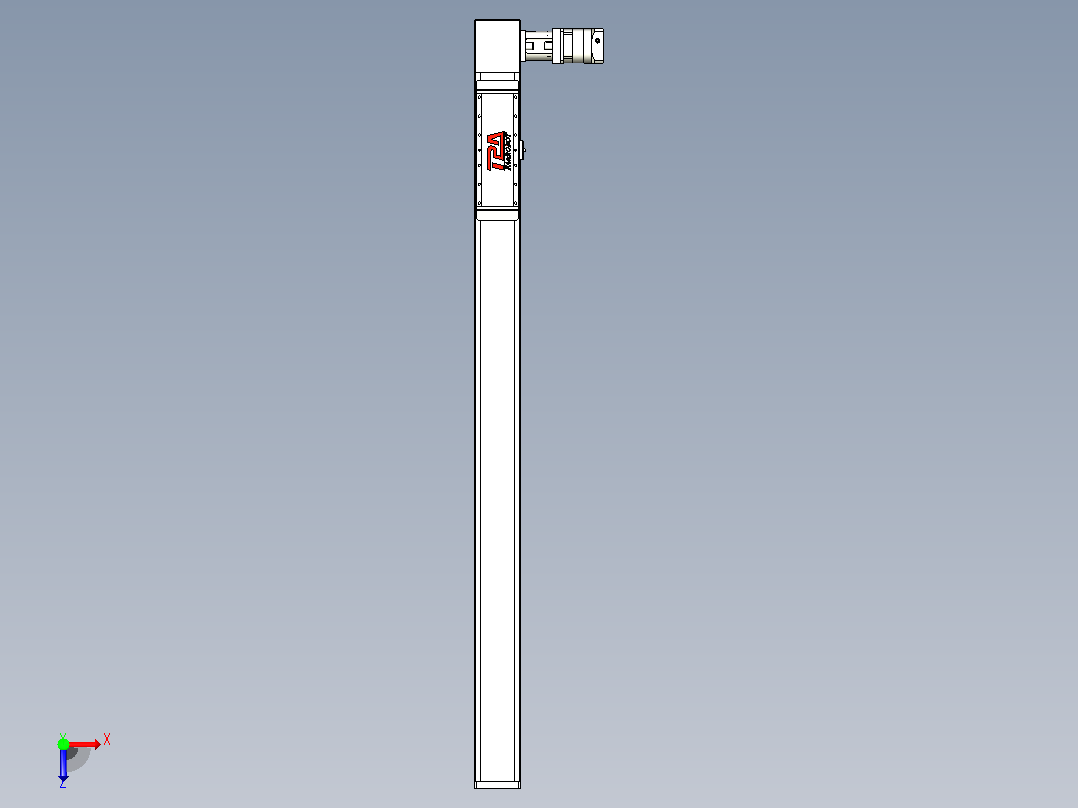 伺服电机集成皮带传动直线执行器TPA-OCB-120-224-L1350-DL-J90-N3俯视图