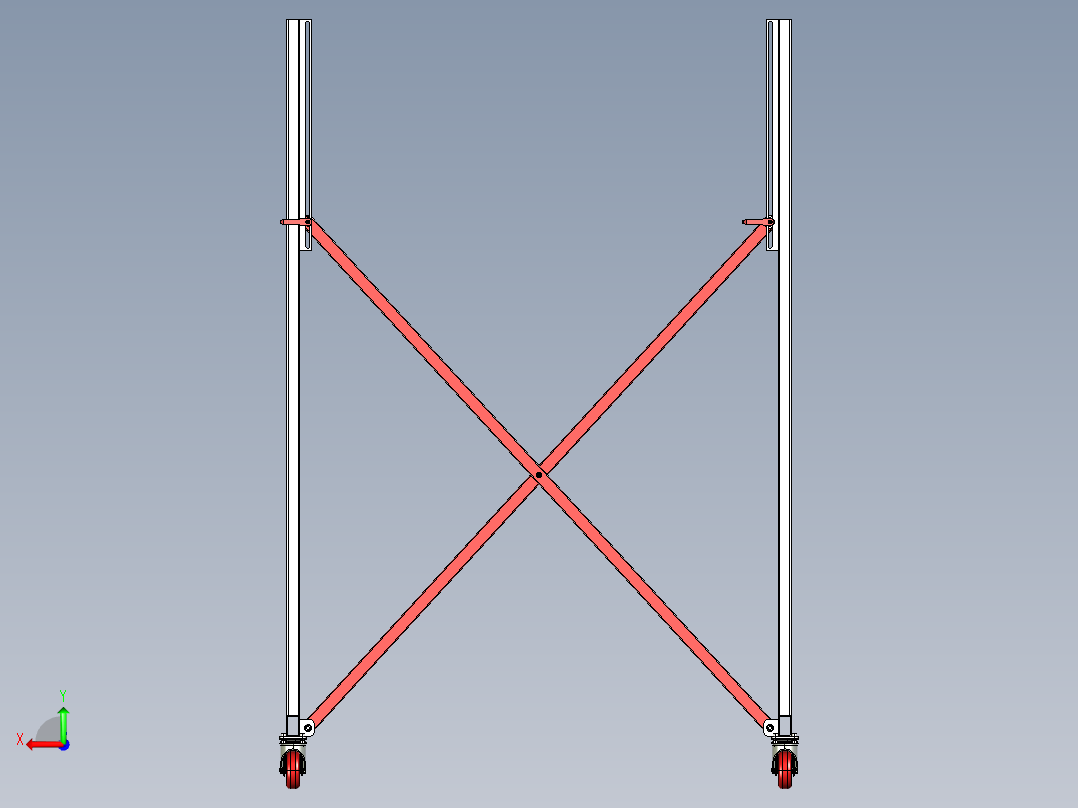 移动式货架3D模型后视图