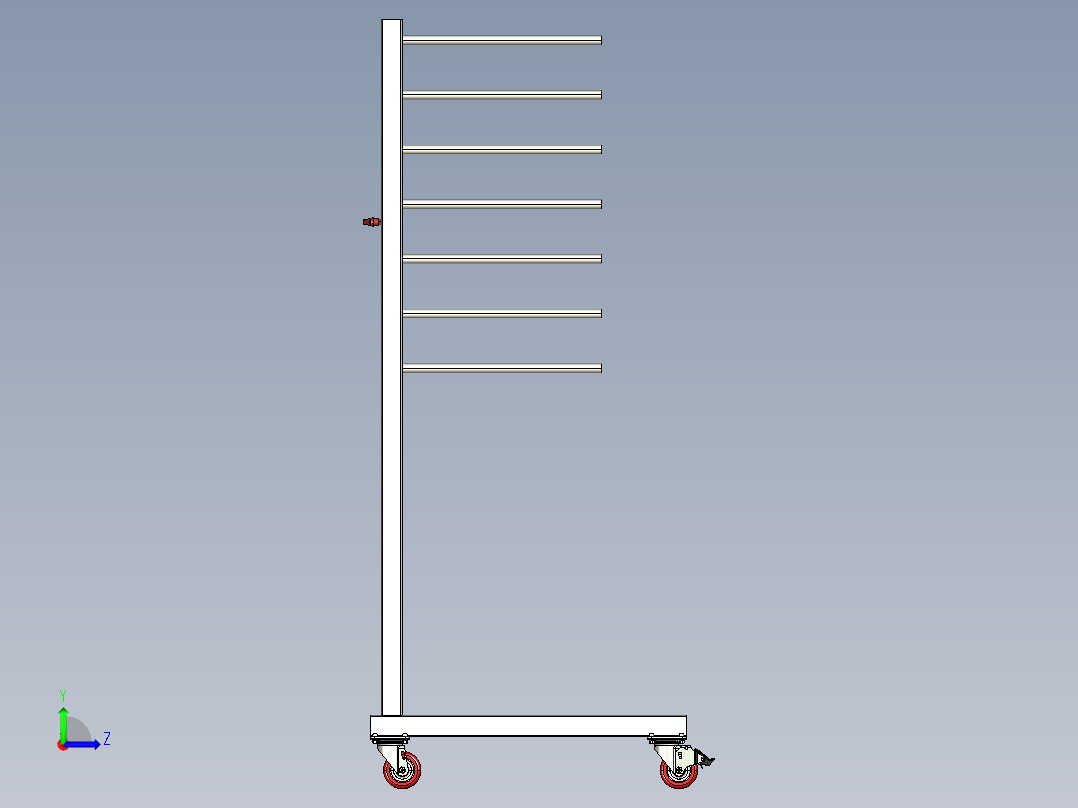 移动式货架3D模型左视图