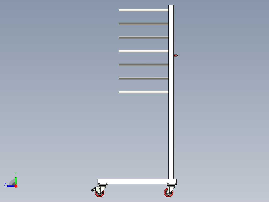移动式货架3D模型右视图