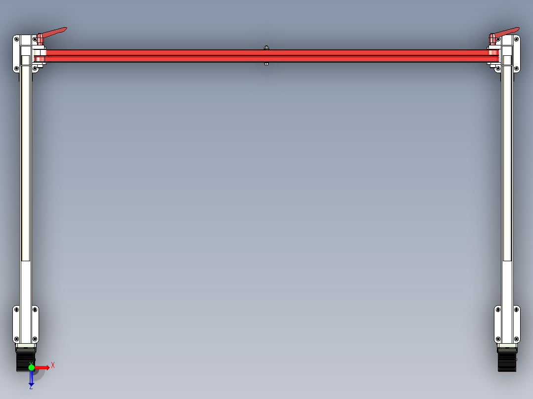 移动式货架3D模型俯视图