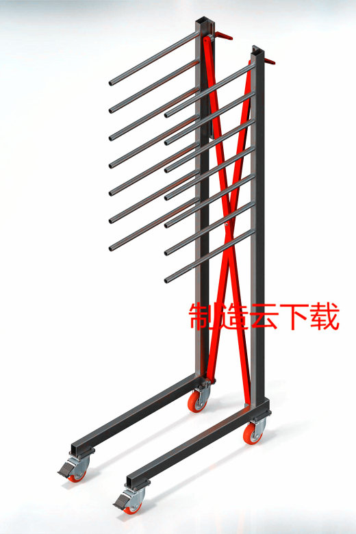 移动式货架3D模型缩略图