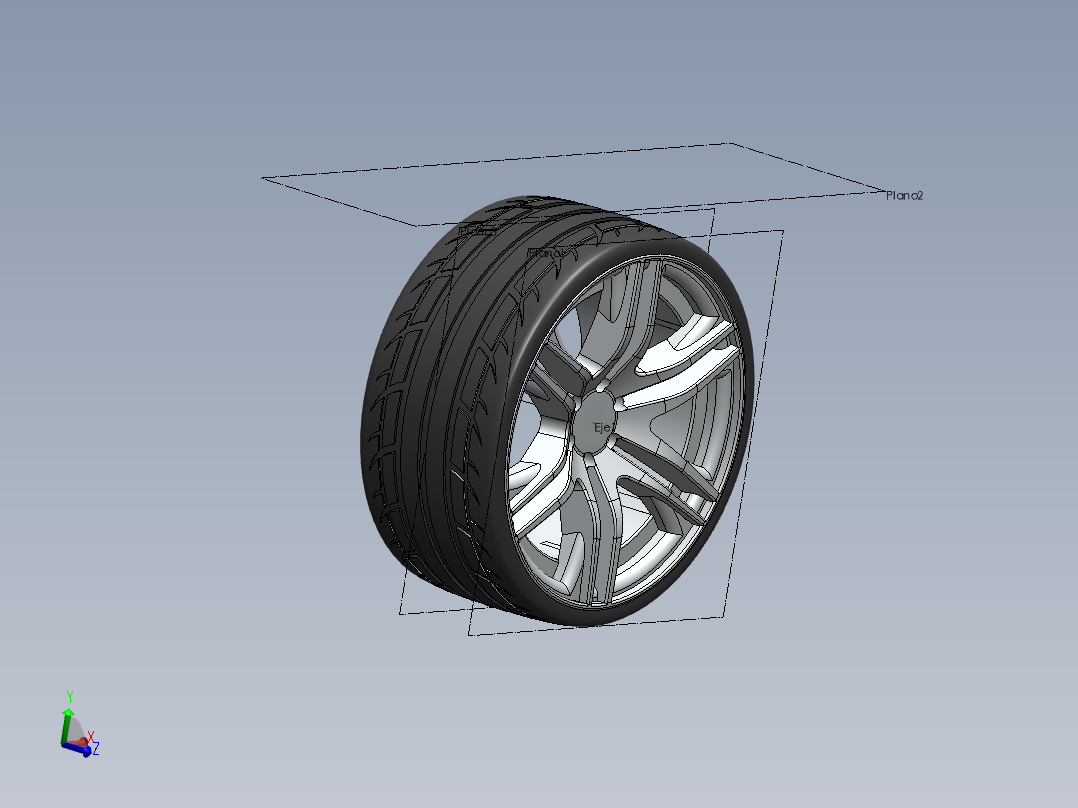 solidworks 汽车轮胎钢圈