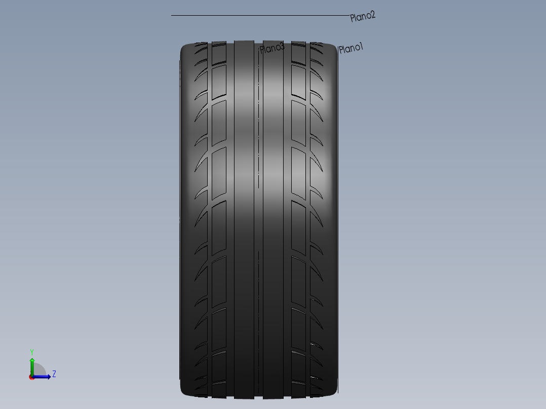 solidworks 汽车轮胎钢圈左视图