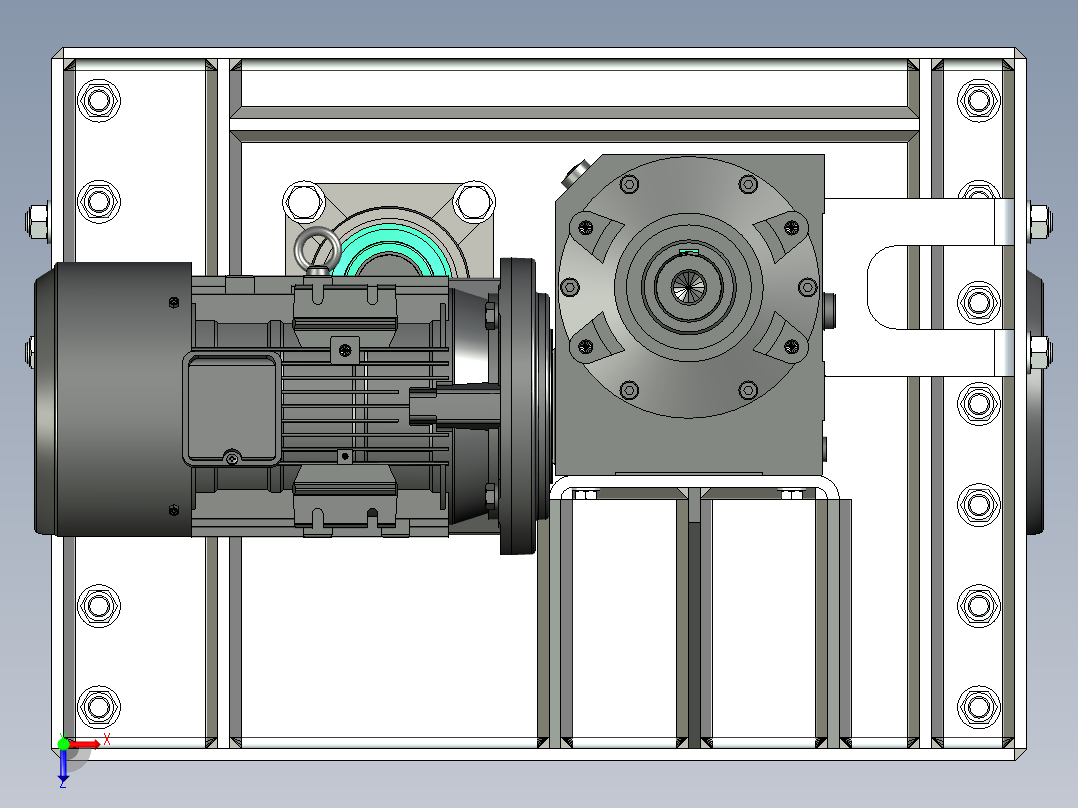 工业粉碎机俯视图