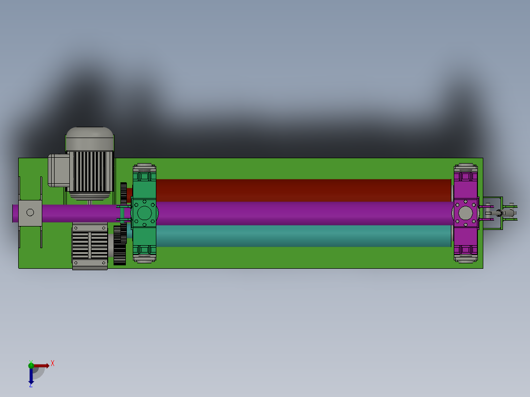 自动卷钢板机_1663俯视图