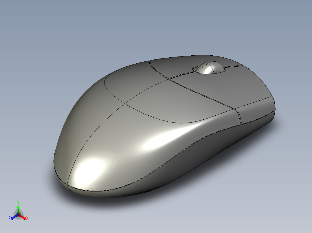 无线鼠标正等轴测图