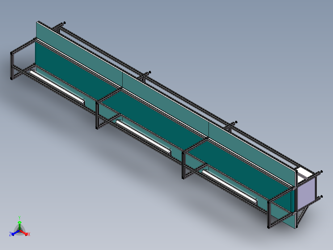 流水线 6米输送线正等轴测图