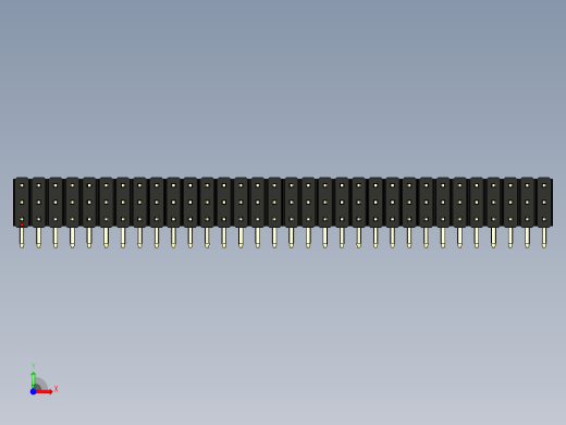 彩色公排针 100mil 2.54mm 系列-DS1022_black_3x32p_100mil_TypeD_rev1.0前视缩略图