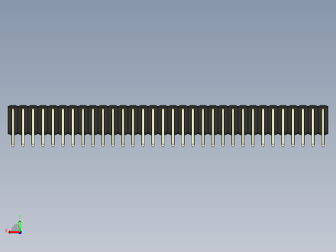 彩色公排针 100mil 2.54mm 系列-DS1022_black_3x32p_100mil_TypeD_rev1.0后视图