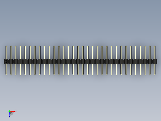 彩色公排针 100mil 2.54mm 系列-DS1022_black_3x32p_100mil_TypeD_rev1.0俯视缩略图