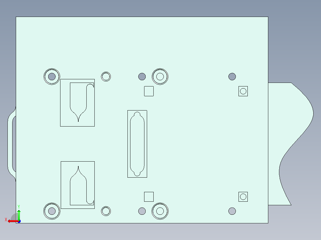 家用电器安装卡片冲压模具设计后视图