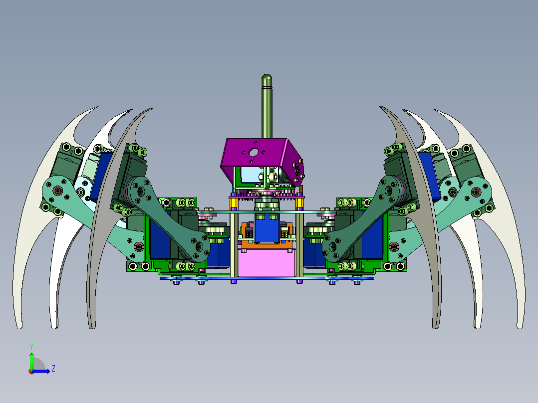 科学实验diy拼装蜘蛛机左视图