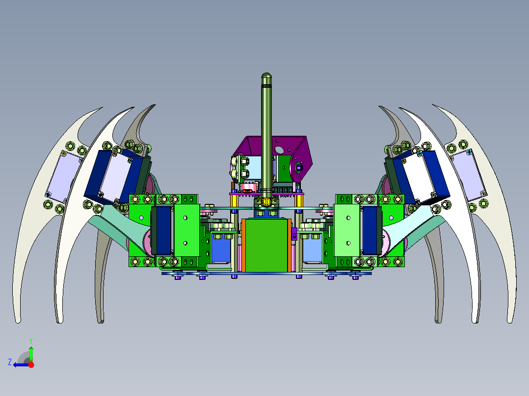 科学实验diy拼装蜘蛛机右视图