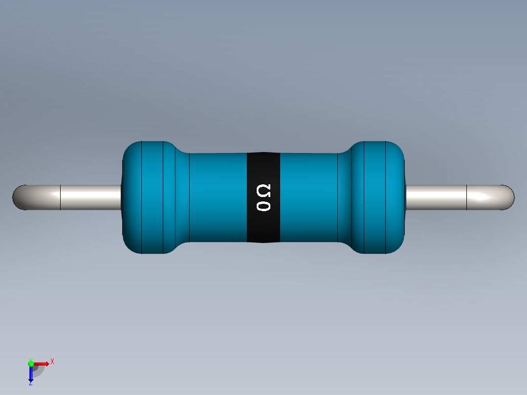 电容器 二极管 电阻器-Resistor 0 Ohm Blue俯视图