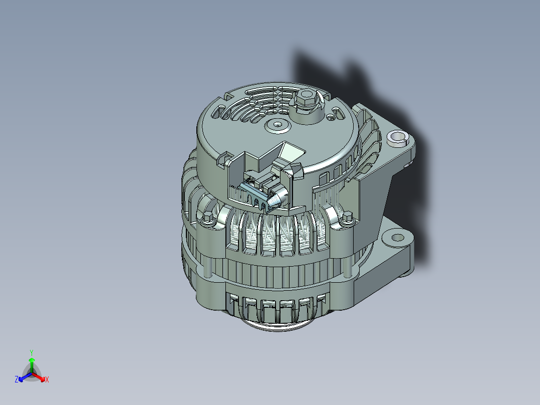 Delphi发电机模型3D图纸 STP格式