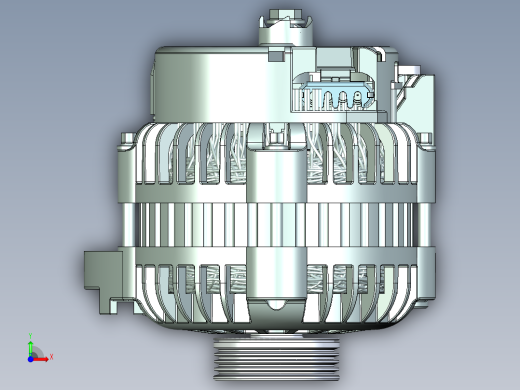Delphi发电机模型3D图纸 STP格式前视缩略图