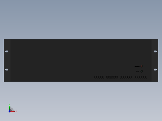 通讯3U机箱三维模型前视缩略图