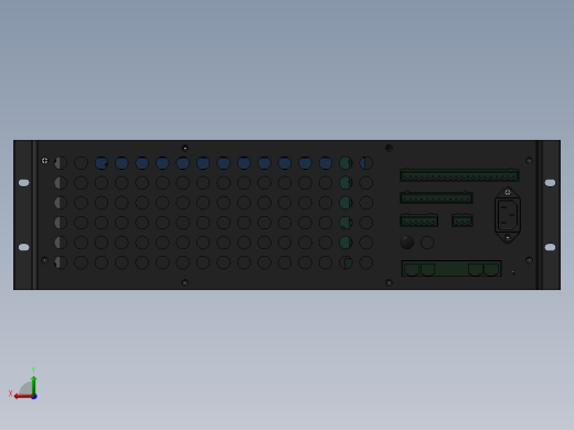 通讯3U机箱三维模型后视缩略图