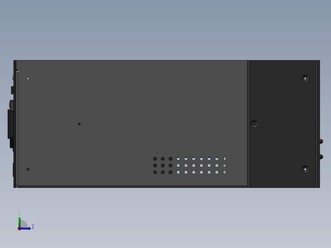 通讯3U机箱三维模型左视图