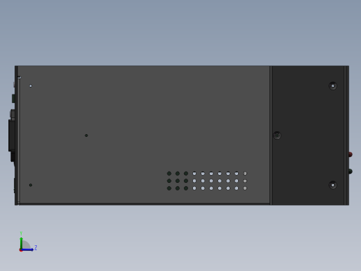 通讯3U机箱三维模型左视缩略图