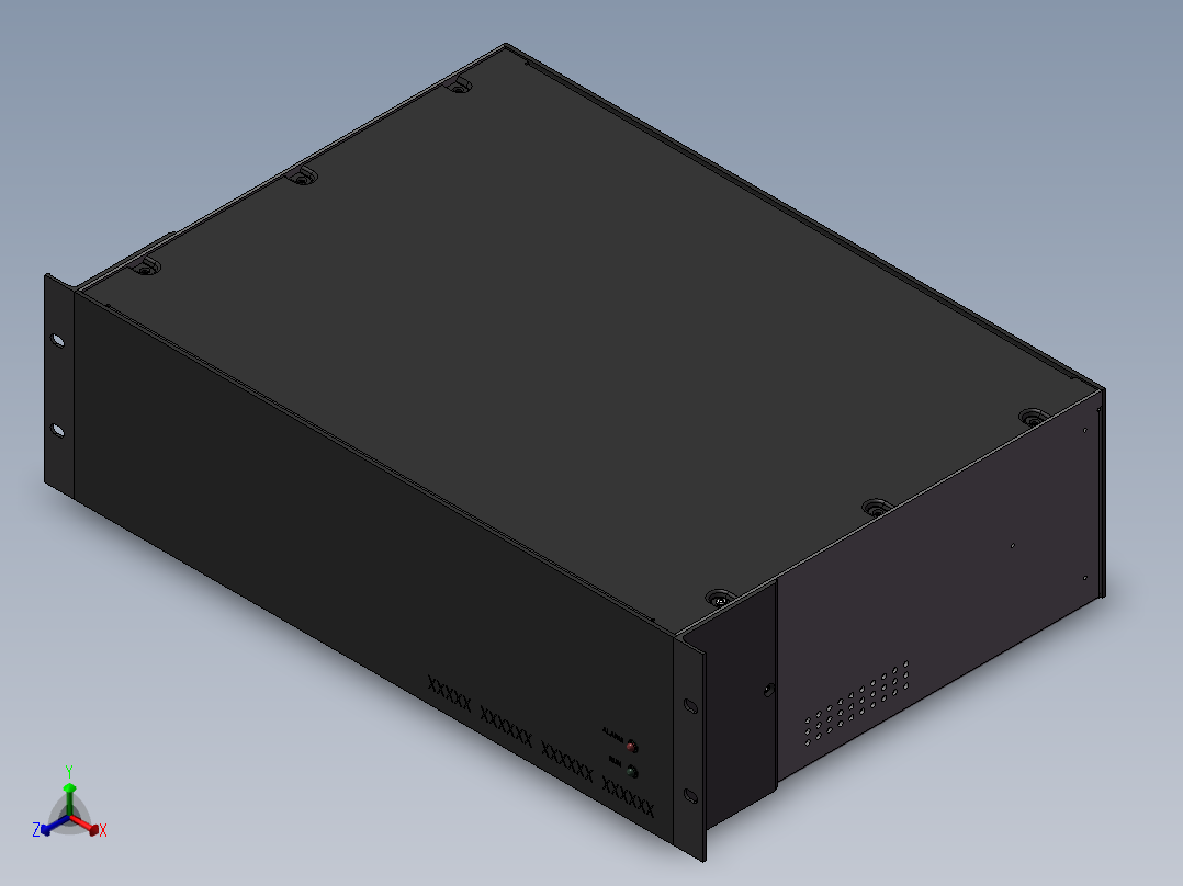 通讯3U机箱三维模型正等轴测图