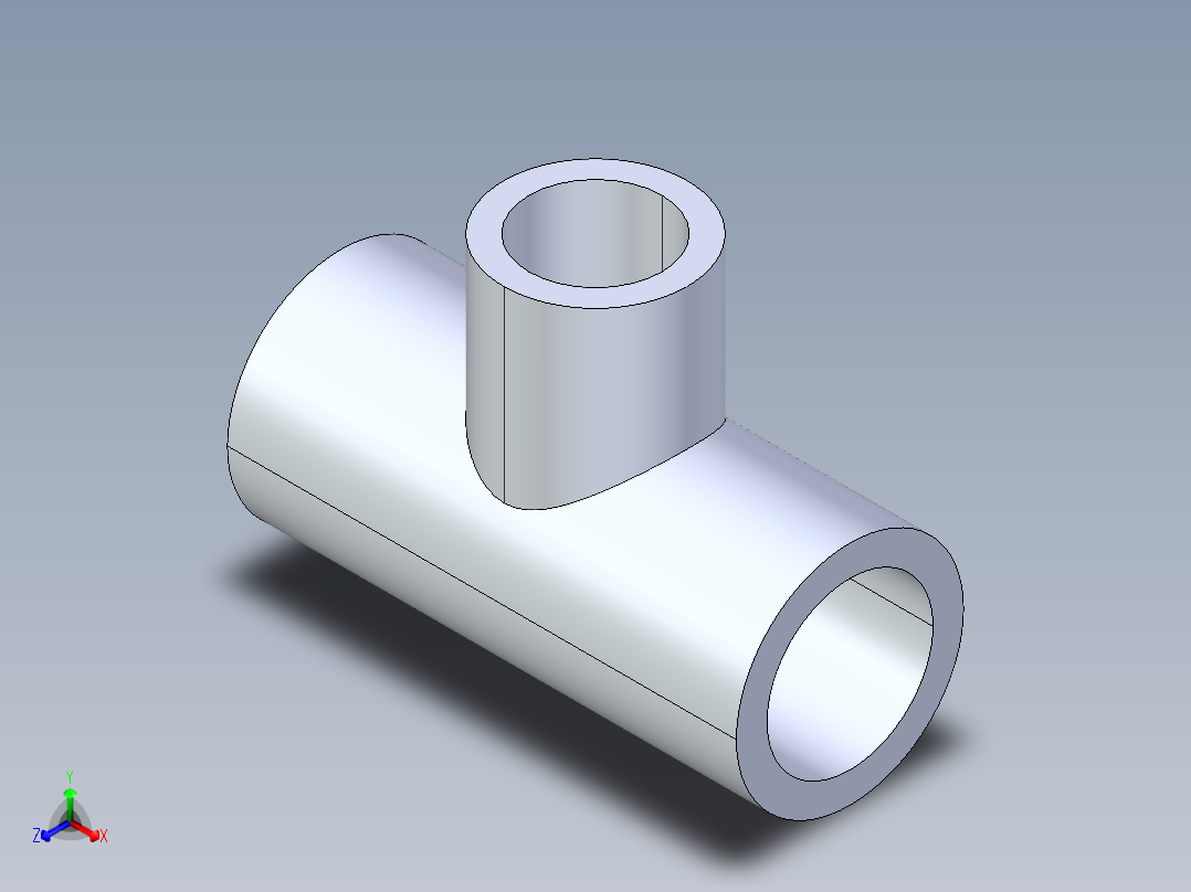 聚氯乙烯配件02-Sch80_ReducingTee_SxSxS_801-101_0.75in x 0.5in主视图