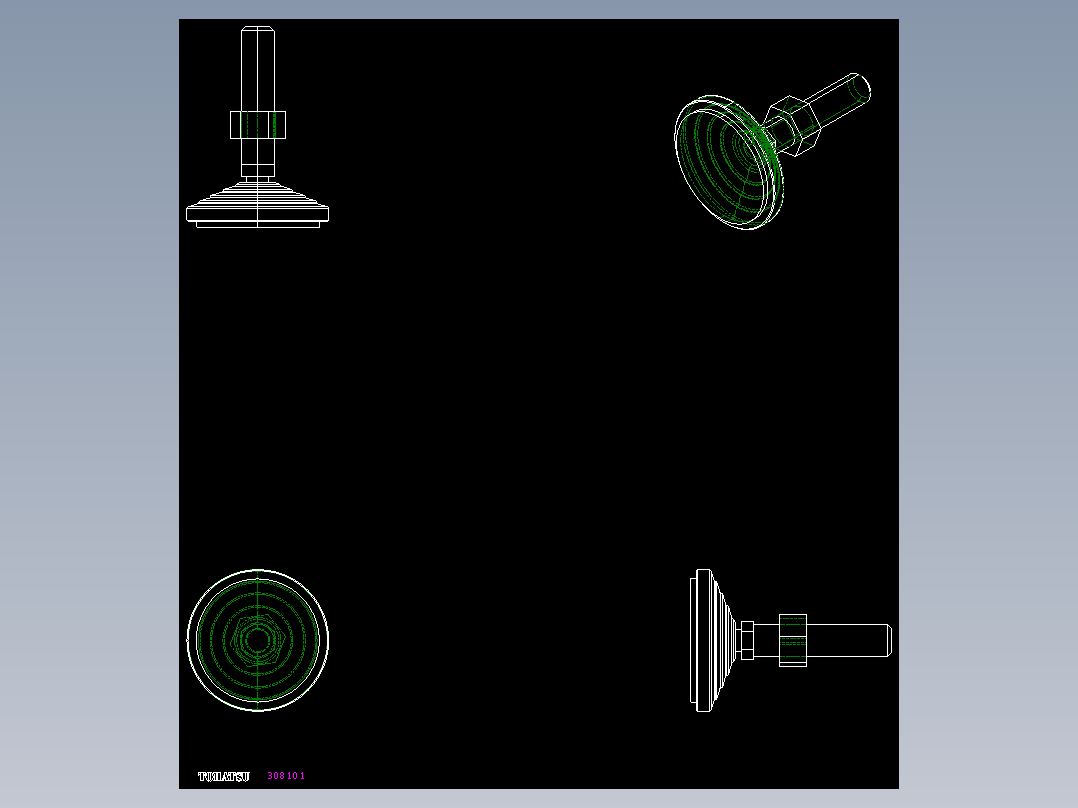 水平調整腳座LVA70-2D多系列多零件图纸模型