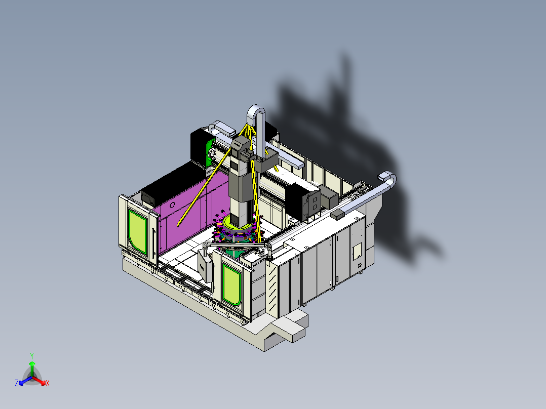 SHY-SWZ2030-动梁五轴龙门正等轴测图