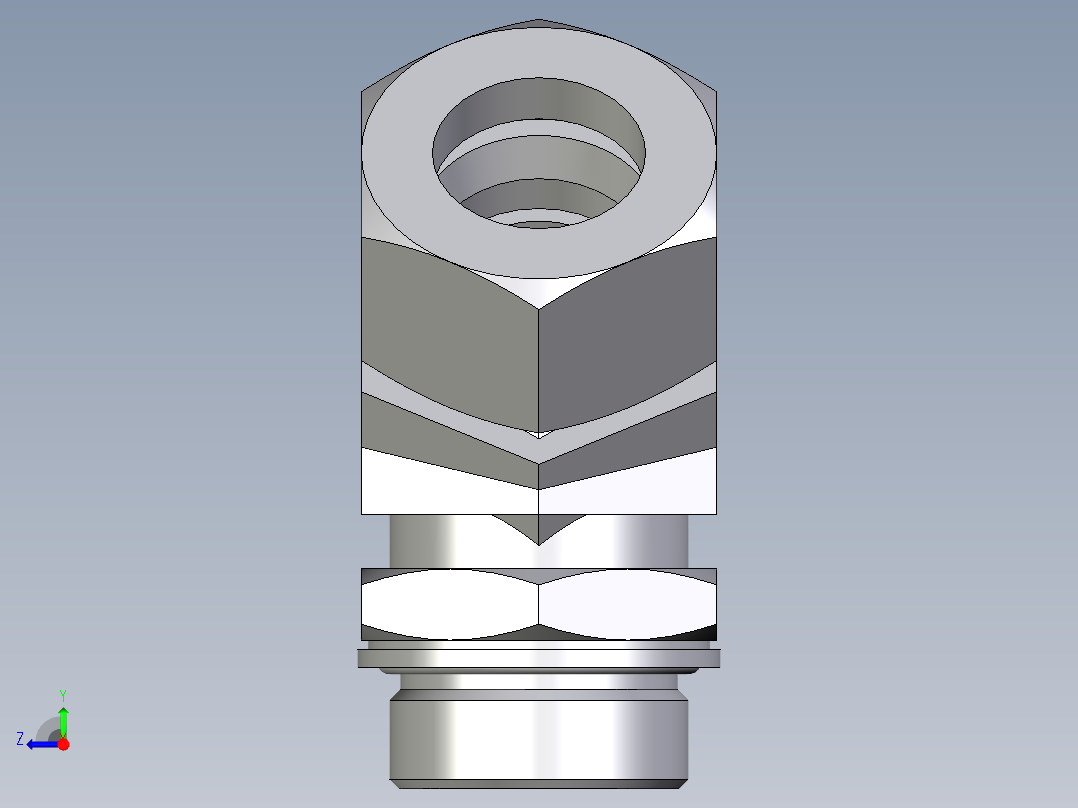 卡套式工业通用硬管接头EO_Adjustable_locknut_45_deg_elbow_VEE30SMCF右视图