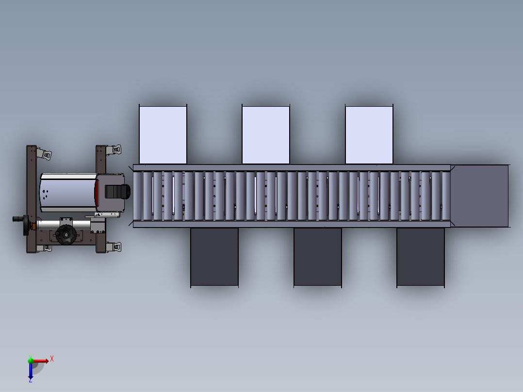 自动识别快递分拣系统sw20可编辑俯视图